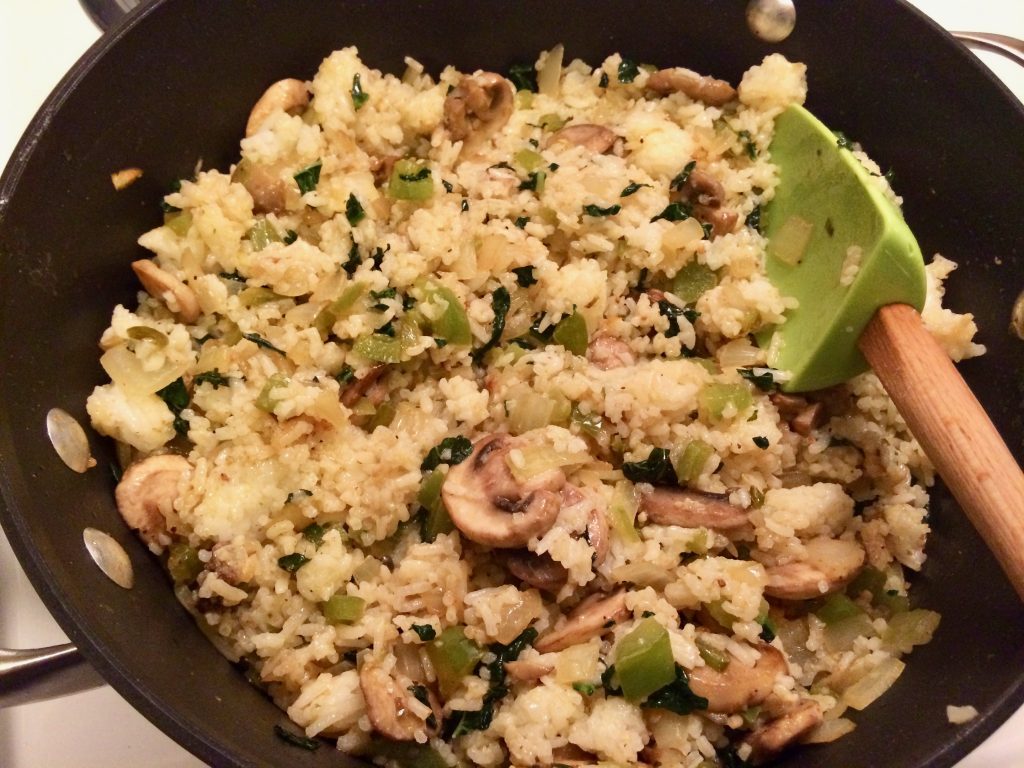 Sautéed rice with kale